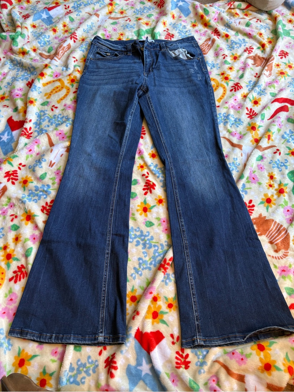 KanCan Dark Blue Flare Jeans - Deep Indigo Stretch